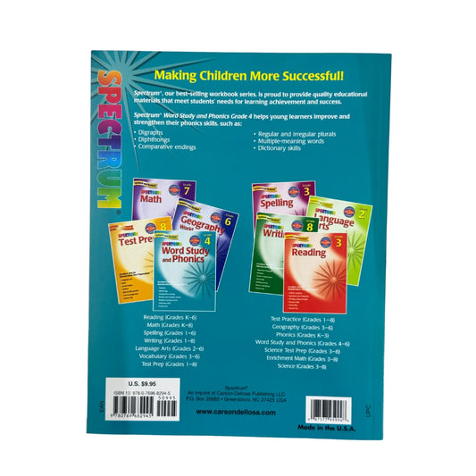 Word Study and Phonics, Grade 4 (Spectrum)