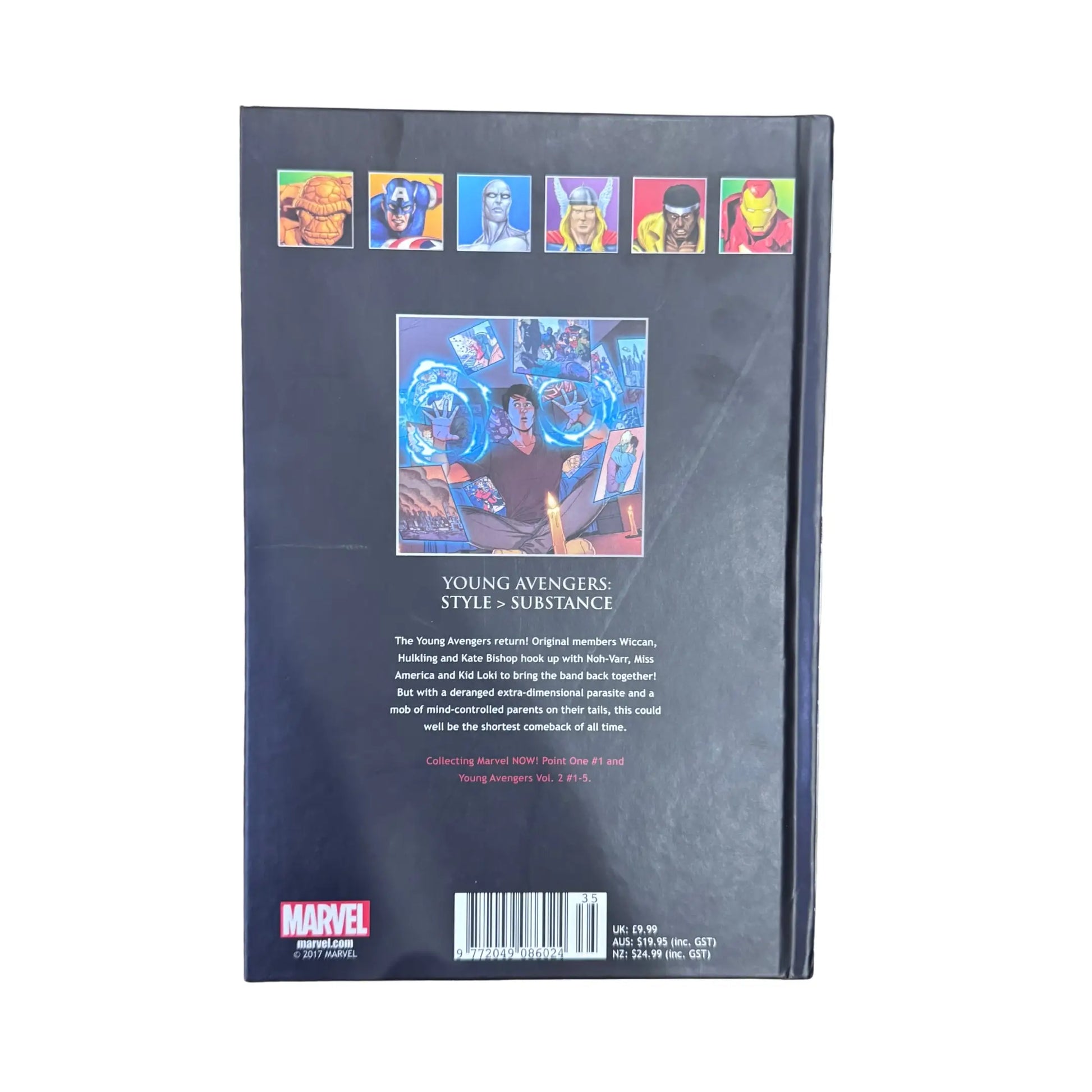 Back cover details of Young Avengers: Style > Substance imported edition