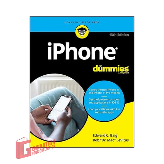 The front cover of iPhone For Dummies, 13th Edition by Edward C. Baig, available as an original imported copy at Generation Books Collection Pakistan.